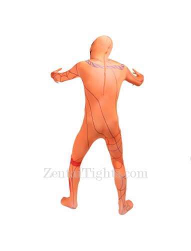 Orange Pumpkin Human Anatomy Full Body Halloween Spandex Holiday Unisex Cosplay Zentai Suit