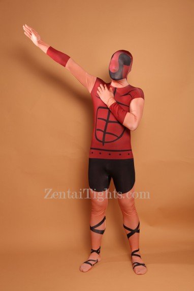 Red Armor Full Body Halloween Spandex Holiday Unisex Cosplay Zentai Suit
