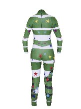 3D Printed Christmas Cosplay Zentai Suit Costume - Green