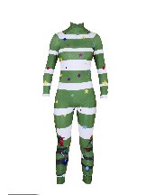Supply 3D Printed Christmas Cosplay Zentai Suit Costume - Green