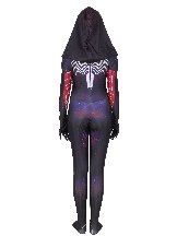 Lycra 3D Printed Women's Purple Cloak Halloween Cosplay Costume One-piece Tights