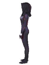 Lycra 3D Printed Women's Purple Cloak Halloween Cosplay Costume One-piece Tights