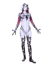 Lycra 3D Printed Women's White Venom Cloak Big Spider Tights Cosplay Costume