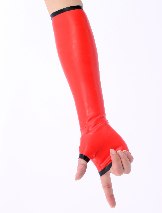 Zentai Cosplay Red Open Finger Zentai Latex Gloves