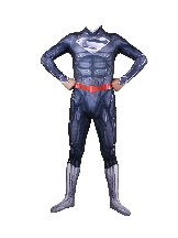 Justice Superman League New Style Black Muscle Superman Bodysuit Superman Cosplay Suit with shawl