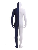 White Navy Lycra Spandex Zentai Suit Unisex Full Body costume
