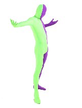 Halloween Green Purple split costume Lycra Spandex Full Body Zentai Suit Halloween Green Purple split costume Lycra Spandex Full Body Zentai Suit