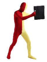 Halloween Red and Yellow costume Full Body Lycra Spandex Zentai Suit Halloween Red and Yellow costume Full Body Lycra Spandex Zentai Suit