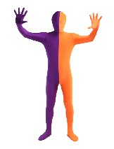 Halloween Orange Purple split costume Lycra Spandex Full Body Zentai Suit Halloween Orange Purple split costume Lycra Spandex Full Body Zentai Suit