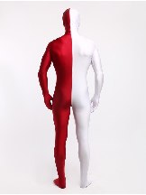 Halloween Burgundy White Zentai costume Full Body Lycra Spandex catsuit