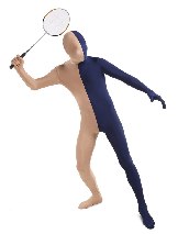 Halloween Fleshcolor Navy split costume Lycra Spandex Full Body Zentai Suit