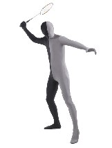 Halloween costume Black Grey split Full Body Lycra Spandex Fabric Zentai Suit