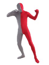 Halloween costume Grey Red Full Body Lycra Spandex Zentai Suit Halloween costume Grey Red Full Body Lycra Spandex Zentai Suit
