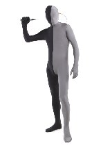 Halloween costume Black Grey split Full Body Lycra Spandex Fabric Zentai Suit Halloween costume Black Grey split Full Body Lycra Spandex Fabric Zentai Suit