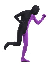 Halloween Purple and Black split costume Full Body Lycra Spandex zentai suit Halloween Purple and Black split costume Full Body Lycra Spandex zentai suit