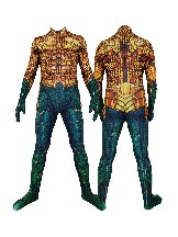 Supply Halloween DC movie Aquaman Cosplay Costume Golden Aquaman Superhero Cosplay  zentai suit