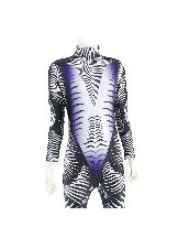 Halloween costume jumpsuit black and white texture striped cosplay Zentai suit