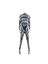 Halloween costume jumpsuit black and white texture striped cosplay Zentai suit