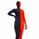 Full Body Full body Zentai Suit Zentai Tights Half Red Half Black Spandex Full body Zentai Suit