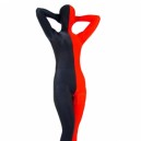 Full Body Full body Zentai Suit Zentai Tights Half Red Half Black Spandex Full body Zentai Suit