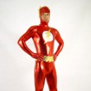 Supply Shiny Metallic Flash Costume with Mask