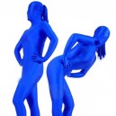 Supply Blue Lycra Spandex Unisex Full body Zentai Suit Zentai with Horse Tail