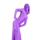 Purple Lycra Spandex Unisex Full body Zentai Suit in Skirt Style