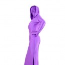 Purple Lycra Spandex Unisex Full body Zentai Suit in Skirt Style