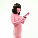 Unicolor Full Body Full body Zentai Suit Zentai Tights Pale Pink Lycra Spanex Full body Zentai Suit