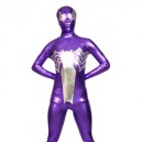 Purple With Silver Dragonfly Shiny Metallic Full body Zentai Suit