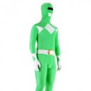 Green And White Lycra Spandex Unisex Super Hero Full body Zentai Suit 