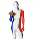 Pattern of French Flag Unisex Lycra Full body Zentai Suit