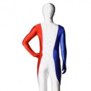Pattern of French Flag Unisex Lycra Full body Zentai Suit