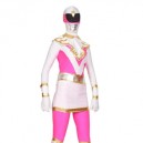 Pink and White Spandex Lycra Full body Zentai Suit