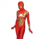 Red And Gold Lycra Spandex Super Hero Full body Zentai Suit