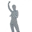 Superior Black And White Lycra Spandex Unisex Full body Zentai Suit