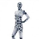 White Black Dot Lycra Spandex Unisex Full body Zentai Suit