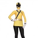 Supply Yellow And Black Shiny Metallic Lycra Super Hero Full body Zentai Suit