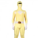 Yellow And White Lycra Spandex Super Hero Full body Zentai Suit