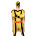 Supply Yellow with Black Lycra Spandex Super Hero Full body Zentai Suit