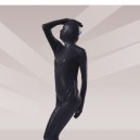 Black Leopard Shiny Metallic Unisex Full body Zentai Suits