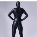 Black Shiny Metallic Lycra Female Full body Zentai Suit