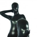 Supply Black Shiny Metallic Unisex Full body Zentai Suit