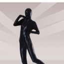 Black Shiny Metallic Unisex Full body Zentai Suits