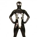 Supply Cool Black And Silver Shiny Metallic Full body Zentai Suit