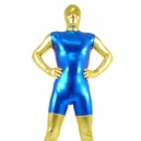 Supply Gold And Blue Shiny Metallic Full body Zentai Suit