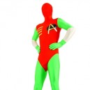 Green And Red Lycra Spandex Super Hero Full body Zentai Suit