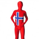 Pattern of Norwegian Flag Unisex Lycra Full body Zentai Suit