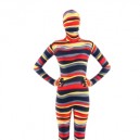 Quality Colorful Stripe Lycra Unisex Breathable Full body Zentai Suit Zentai