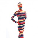 Quality Colorful Stripe Lycra Unisex Breathable Full body Zentai Suit Zentai